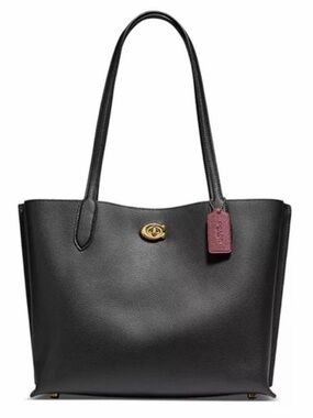 Coach Willow Pebbled Leather Tote Bag Black NWT